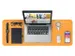Sous-main Sigel enroulable 800x300x2mm jaune-gris simili cuir