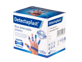 Elastische blauwe textielpleister Detectaplast assorti 100 stuks - 1