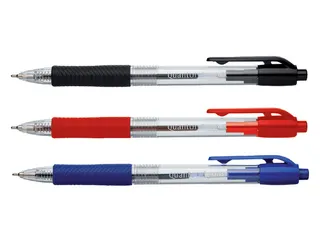 Balpen Quantore Grip drukknop blauw medium - 3