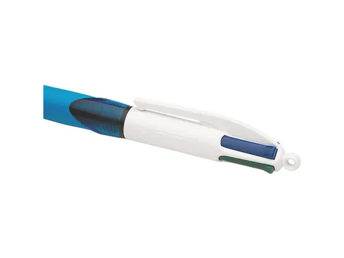 Balpen Bic 4kleuren grip medium lichtblauw