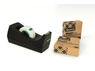 Plakbandhouder Scotch C38 recycled zwart + 3rol magic tape 900 19mmx33 - 1