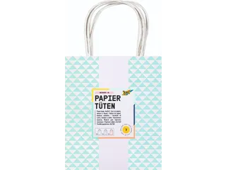Tas met handvat Folia kraftpapier 115gr 18x21x8cm wit set à 3 dessins - 2