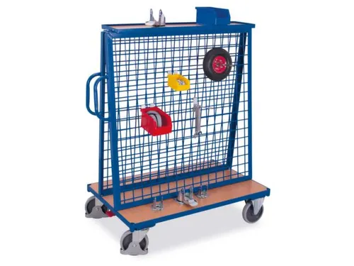 Materiaalwagen 500kg Hxlxb 1555x1370x800mm Ral5010 Draadgaas