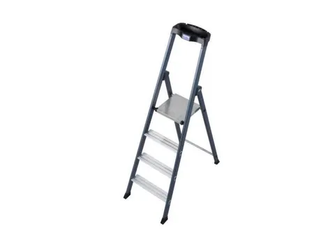 trapladder,eenzijdig,4treden,bordes met profiel,Stand H 0,85m