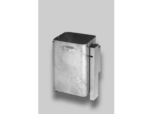 Afvalbak 40 Liter Wand/Paal Verzinkt