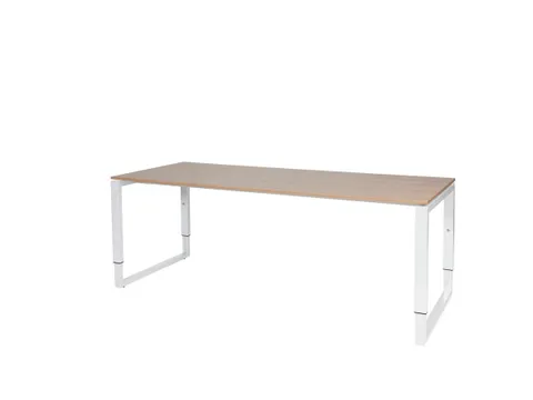 Domino Plus Bureau Hoogte Verstelbaar 2000x800mm Hav/Kers 25mm Wit