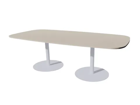 Linesto vergadertafel 240x120 deens ovaal lichtgrijs 25mm alu