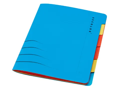 Sorteermap Jalema Secolor sixtab A4 6 vaks blauw karton