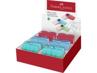 gum Faber-castell mini Sleeve assorti kleuren display a 24 stuks