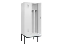 locker met bank,voor scheiding van kleding,HxBxD 2120x800x815mm,2vak
