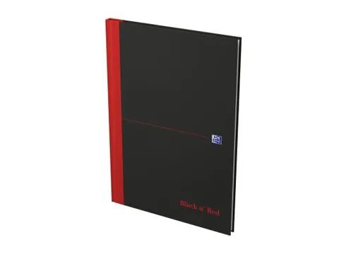 Notitieboek Oxford Black n' Red A4 96vel lijn zwart