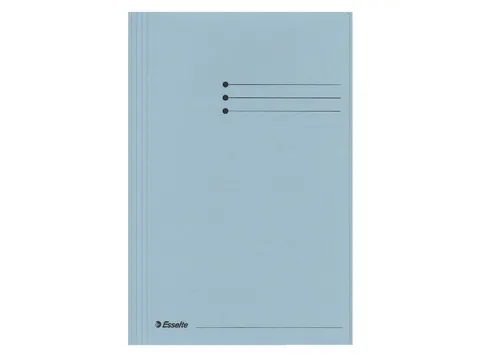 Dossiermap Esselte folio 3 kleppen manilla 275gr blauw