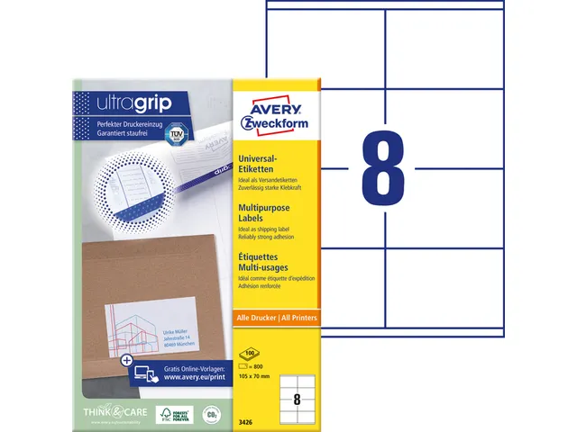 Etiquette Avery Zweckform 3426 105x70mm blanc 800 pièces