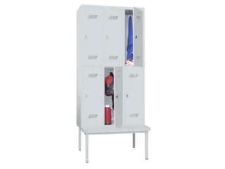 Garderobekast 2150x930x800mm 3x2 Vakken Zitbank Klinksluiting - 1