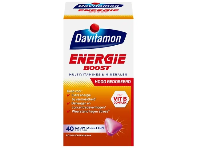 Davitamon Energie Boost Bosvruchten 40 kauwvitamines