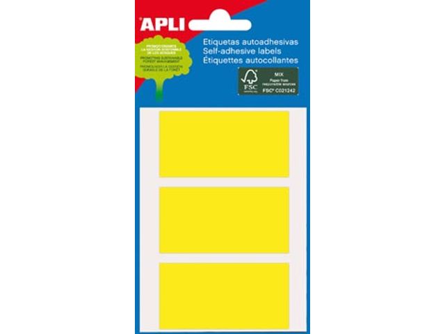 Apli Gekleurde Etiketten 34x67mm Geel | ApliLabels.nl