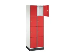 lockerkast,HxBxD 1950x620x500mm,2x4vakken,cil.-slot,sokkel