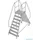 bordestrap,verrijdbaar,bordes H 1,95m,2x8treden,aluminium,4zwenkwielen
