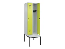 locker met bank,HxBxD 2120x600x815mm,2vak,vak B 300mm,draaigrendel
