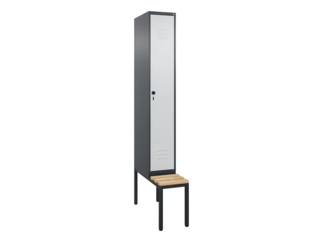 locker met bank,HxBxD 2120x300x815mm,1vak,vak B 300mm,draaigrendel