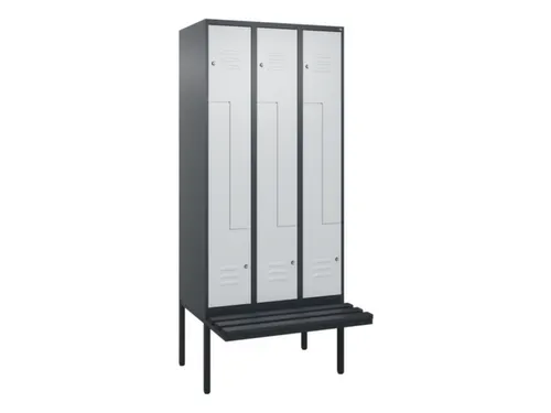 Z-garderobekast,HxBxD 2120x900x815mm,6vak,vak B 300mm,cil.-slot