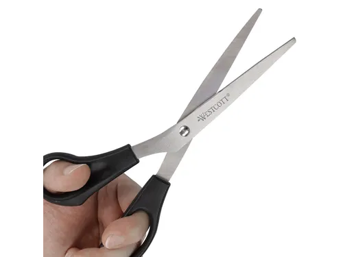 Kantoorschaar Westcott 210mm met kunststof grip linkshandig rvs