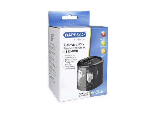 Taille-crayon automatique Rapesco PS12 avec USB noir