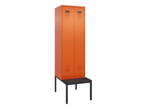 PBM-locker met bank,HxBxD 2120x600x815mm,2vak,vak B 300mm