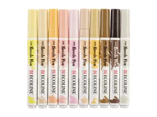 Brushpen Talens Ecoline set à 10 stuks huid - 1