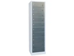 acculaadkast 1800x500x500mm 230V 10stekkerdozen/vakken front RAL7016