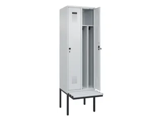 locker met bank,voor scheiding van kleding,HxBxD 2120x600x815mm,2vak - 1