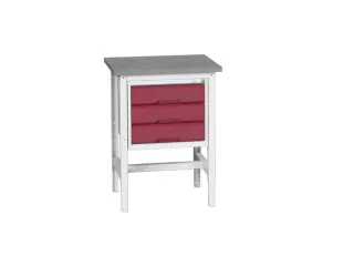 werkbank,HxBxD 780-930x700x600mm,linoleumblad,4voeten - 1