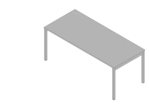 bureau HxBxD 730x1800x800mm blad grijs 4-voeten aluminium