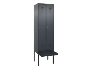 locker met bank,HxBxD 2120x600x815mm,2vak,vak B 300mm,cilinderslot - 2
