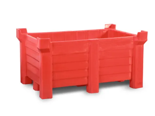 stapelbak,HxLxB 600x800x1200mm,300l,PE,rood,Wanden gesloten