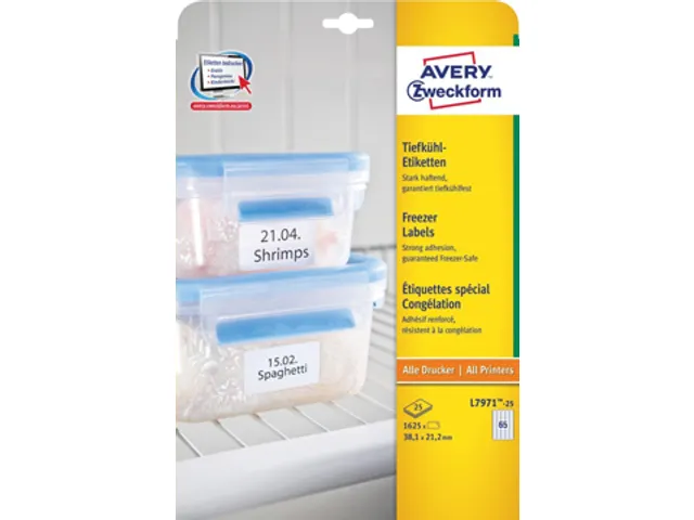 Avery diepvriesetiketten 38.1x21.2mm