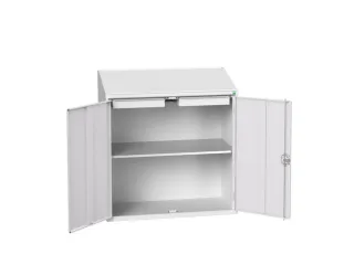 lessenaarkast 1130x1050x550mm 1 legbord en 2 laden RAL7035 - 1