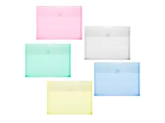 #*Enveloptas Foldersys A5 PP transp ass. kleuren 10 stuks Velcro omsla