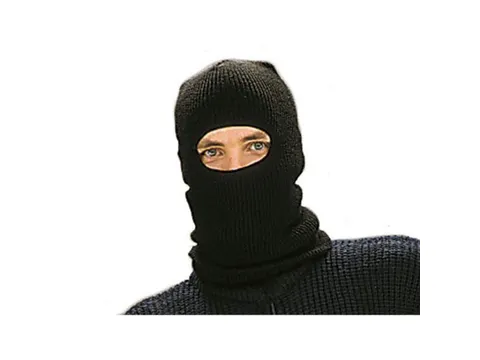 Bivakmuts Passe-montagne Zwart 100% Acrylwol