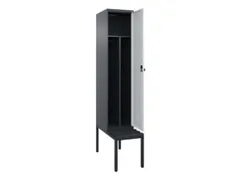 locker met bank,voor scheiding van kleding,HxBxD 2120x400x815mm,1vak
