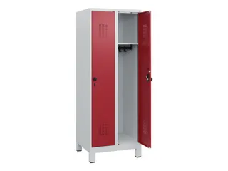 schoollocker,HxBxD 1630x600x500mm,2vak,vak B 300mm,draaigrendel,voeten - 1