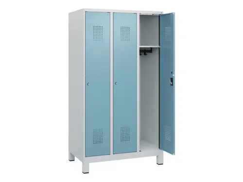 schoollocker,HxBxD 1630x900x500mm,3vak,vak B 300mm,cil.-slot,voeten