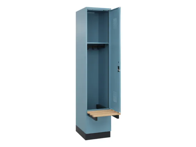 locker met bank,HxBxD 1950x400x815mm,1vak,vak B 400mm,cilinderslot