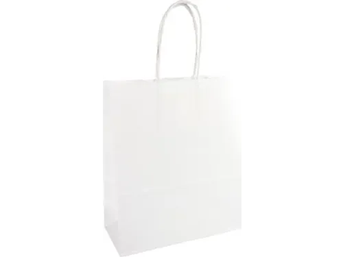 Papieren zak, ft 22 x 10 x 31 cm, wit