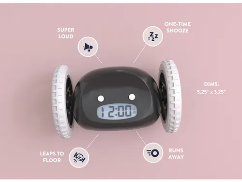 Wekker Clocky zwart