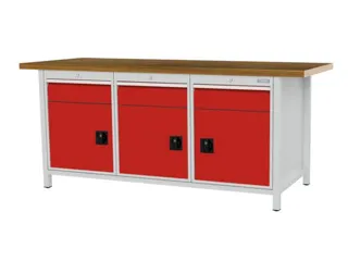 werkbank,HxBxD 860x2000x750mm,onderstel RAL7035,fronten RAL3020 - 3