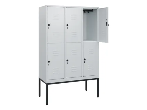 dubbeldekse locker,HxBxD 1950x1200x500mm,3x2vak.,vak B 400mm