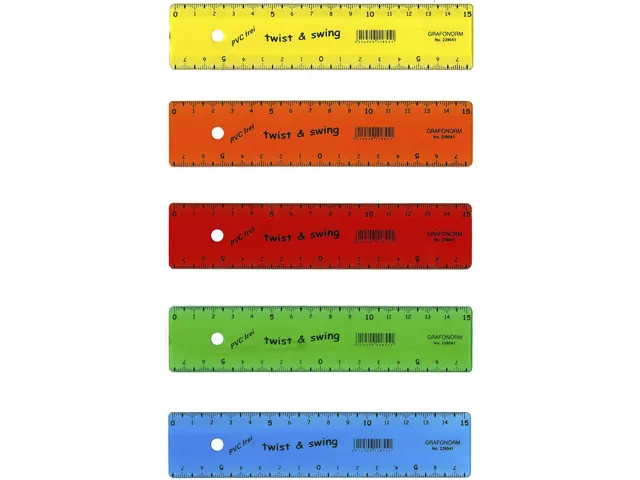 Liniaal Standardgraph 15cm flex assorti 25 stuks assorti