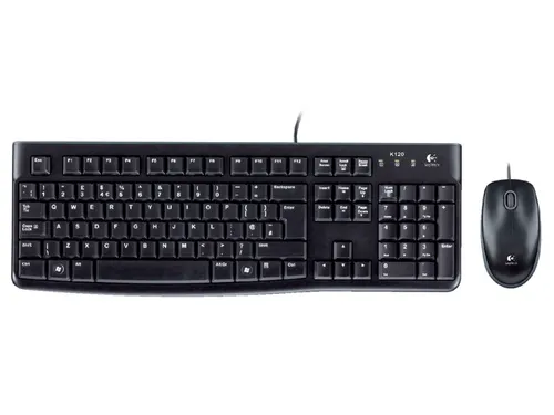 Bedraad Toetsenbord Logitech MK120 QWERTY + Muis zwart