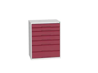 ladekast HxBxD 1000x800x550mm 7laden romp RAL7035 front RAL3004 - 1